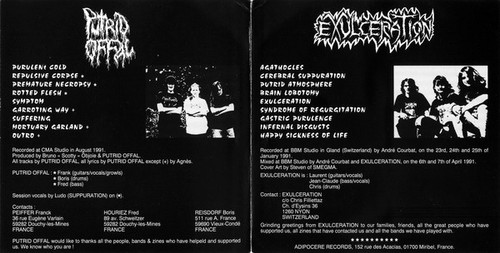洋楽 Putrid offal/ exulceration /split-cd Putrid Offal / Exulceration Premature Necropsy / Infernal D