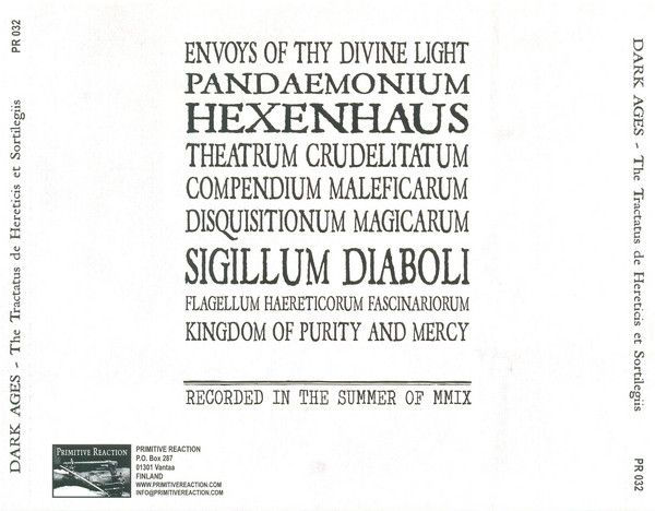Miniatura: DARK AGES - The Tractatus de Hereticis et Sortilegiis - CD