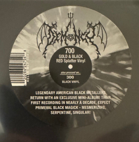 Miniatura: DEMONCY - Diabolica Blasphemiae - MLP - LP (Black/Gold W/ Red Splatter Vinyl)