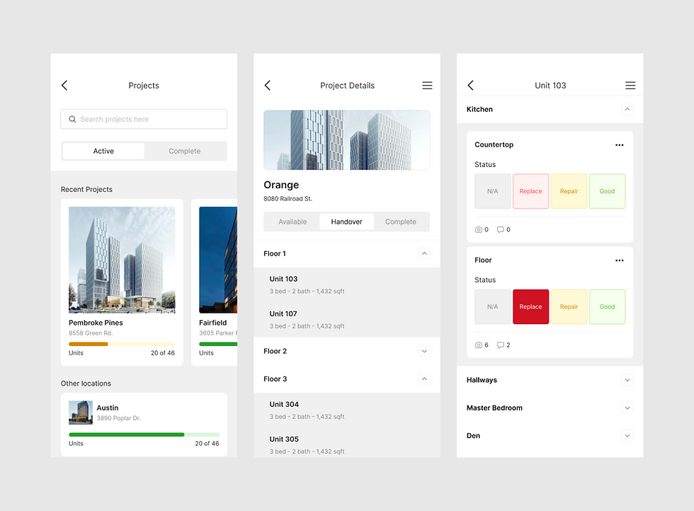 Mobile wireframes