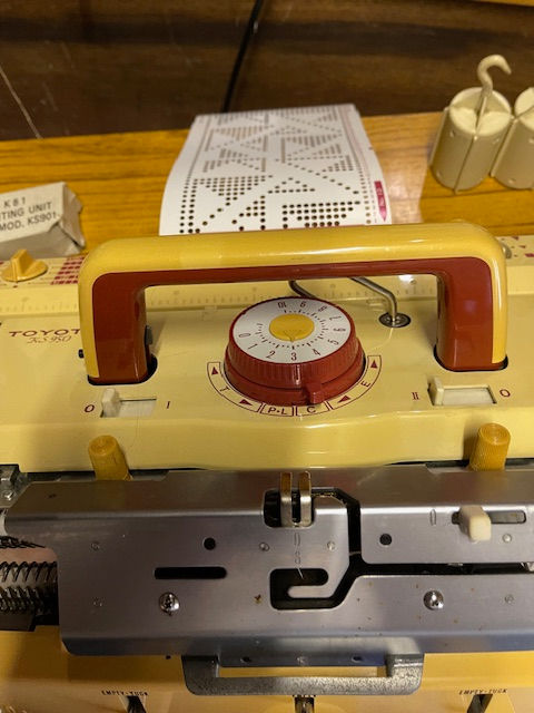 Toyota 950 Knitting Machine with 506 Ribber with Simulknit punchcard
