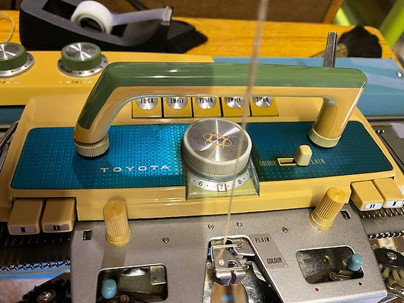 Toyota 747 vintage knitting machine with 12 stitch punch card