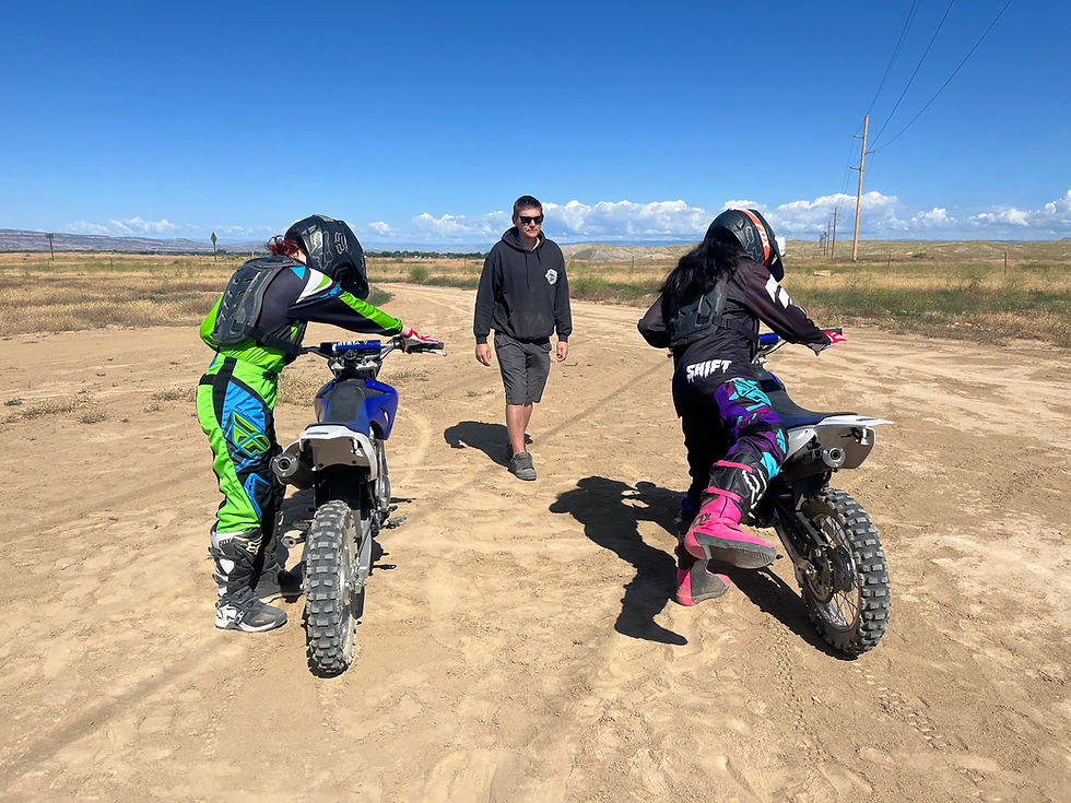 Getting on a dirt bike