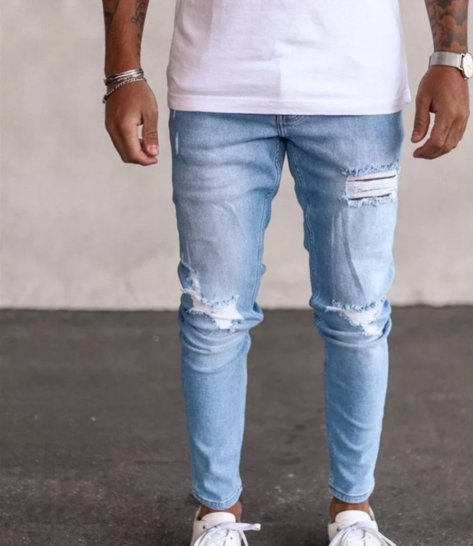Thumbnail: Men's Ripped Denim Jeans 