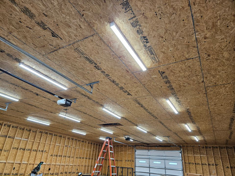 Warehouse lighting during contruction