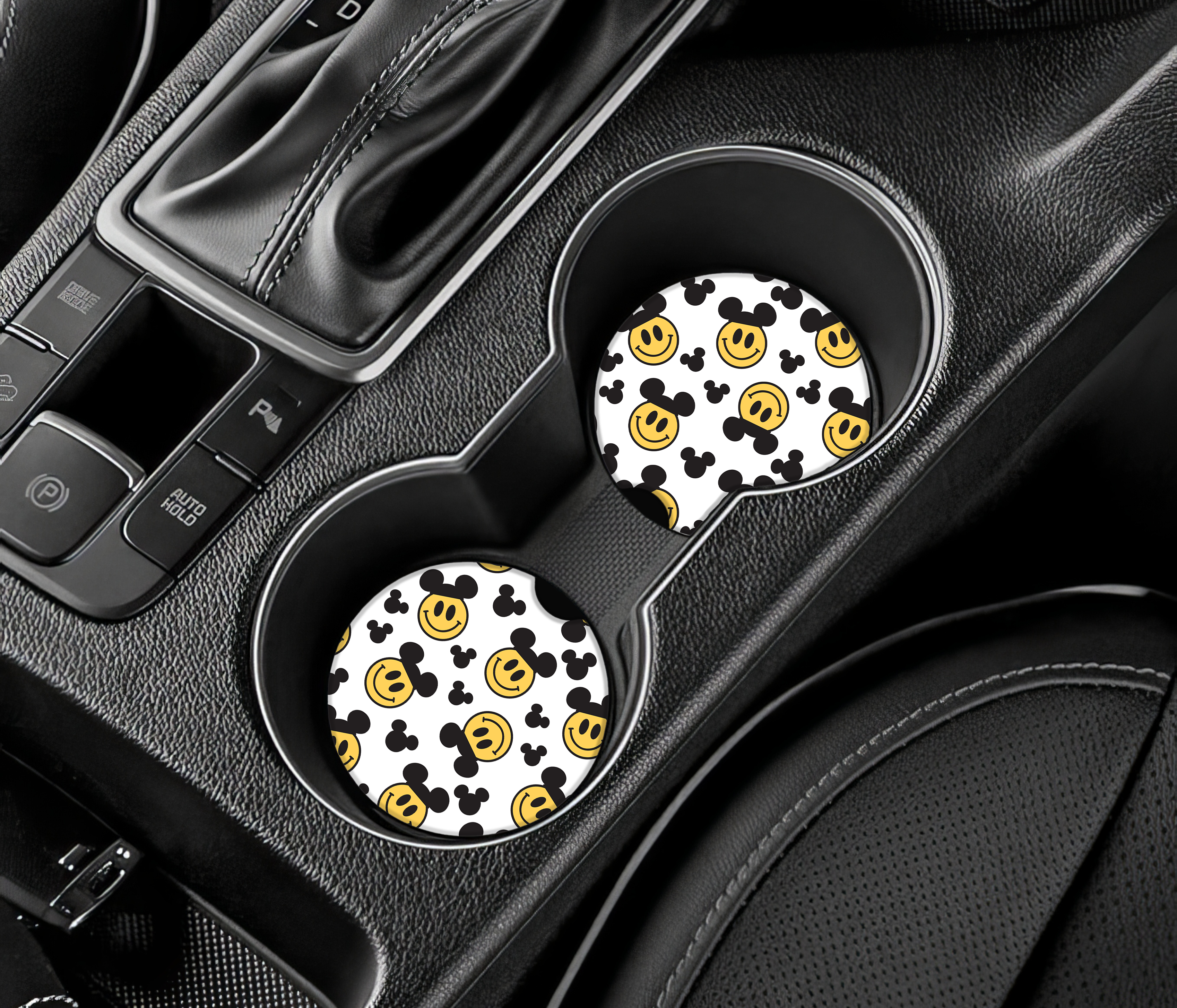 Mickey Smiley Faces Car Coasters