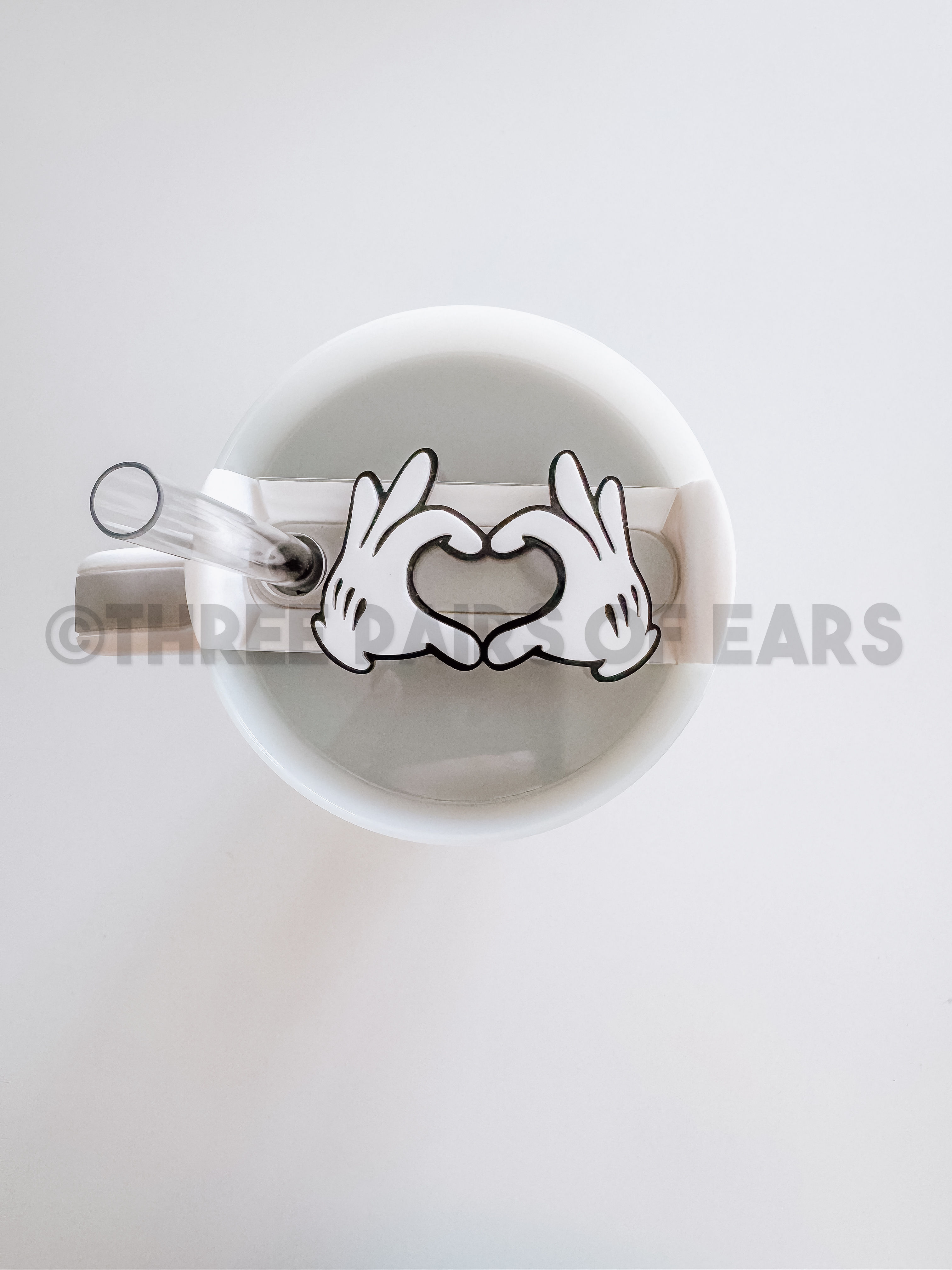 Mickey Heart Hands Acrylic Stanley 2.0 Topper