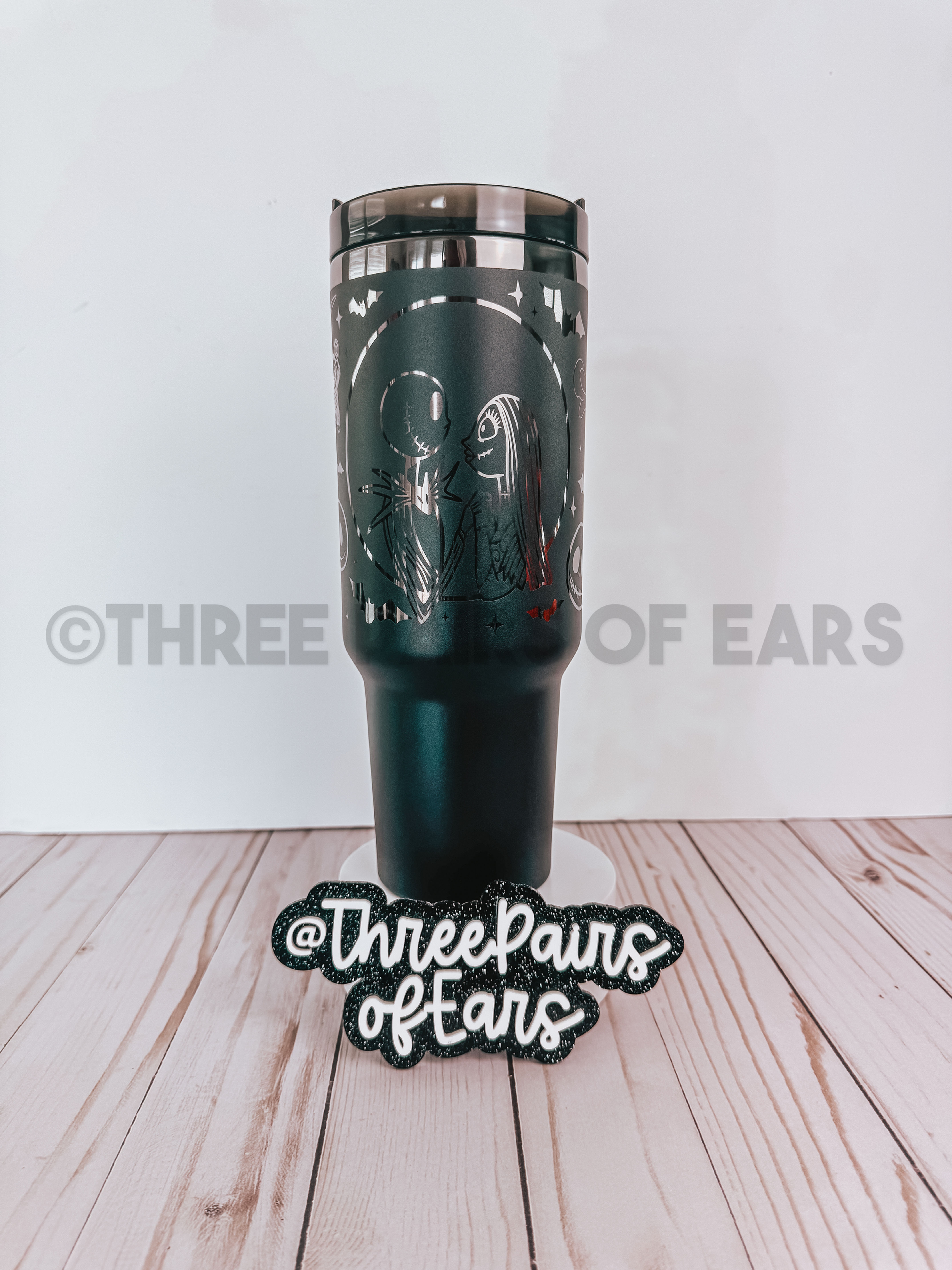 Nightmare Before Christmas Halloween Engraved 40oz Handle Tumbler