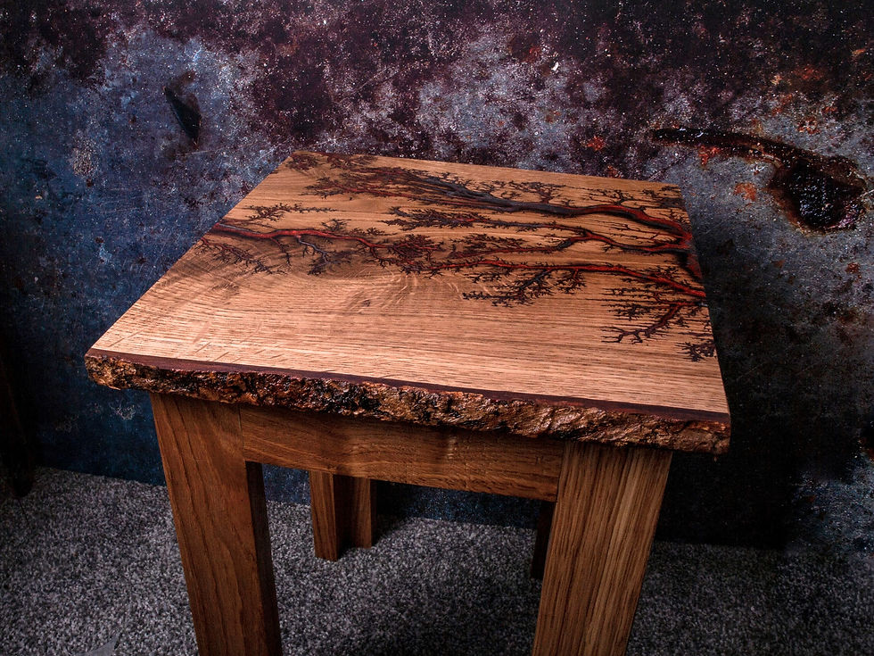 Thumbnail: Custom Oak Lichtenberg Bedside Table