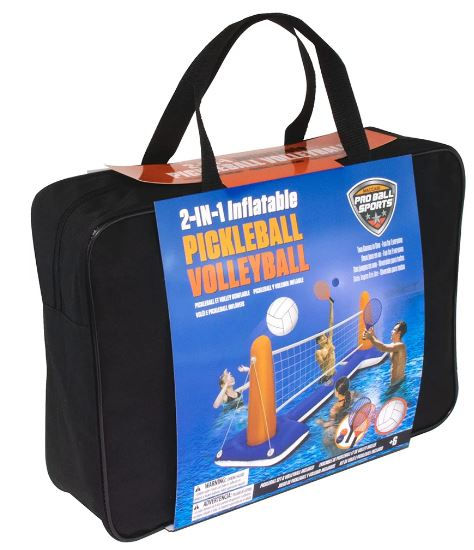 Kit 2 em 1 Vôlei e Pickball inflável para piscina