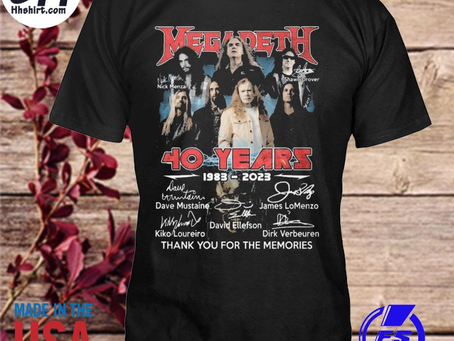 Hhshirt - Megadeth 40 years 1983-2023 signatures thank you for the memories shirt