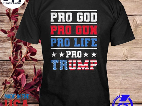 Hhshirt - Pro god pro gun pro life Trump American flag shirt