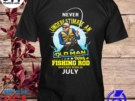 Hhshirt - Never underestimate and old man with a fishing rod who was born in July shirt