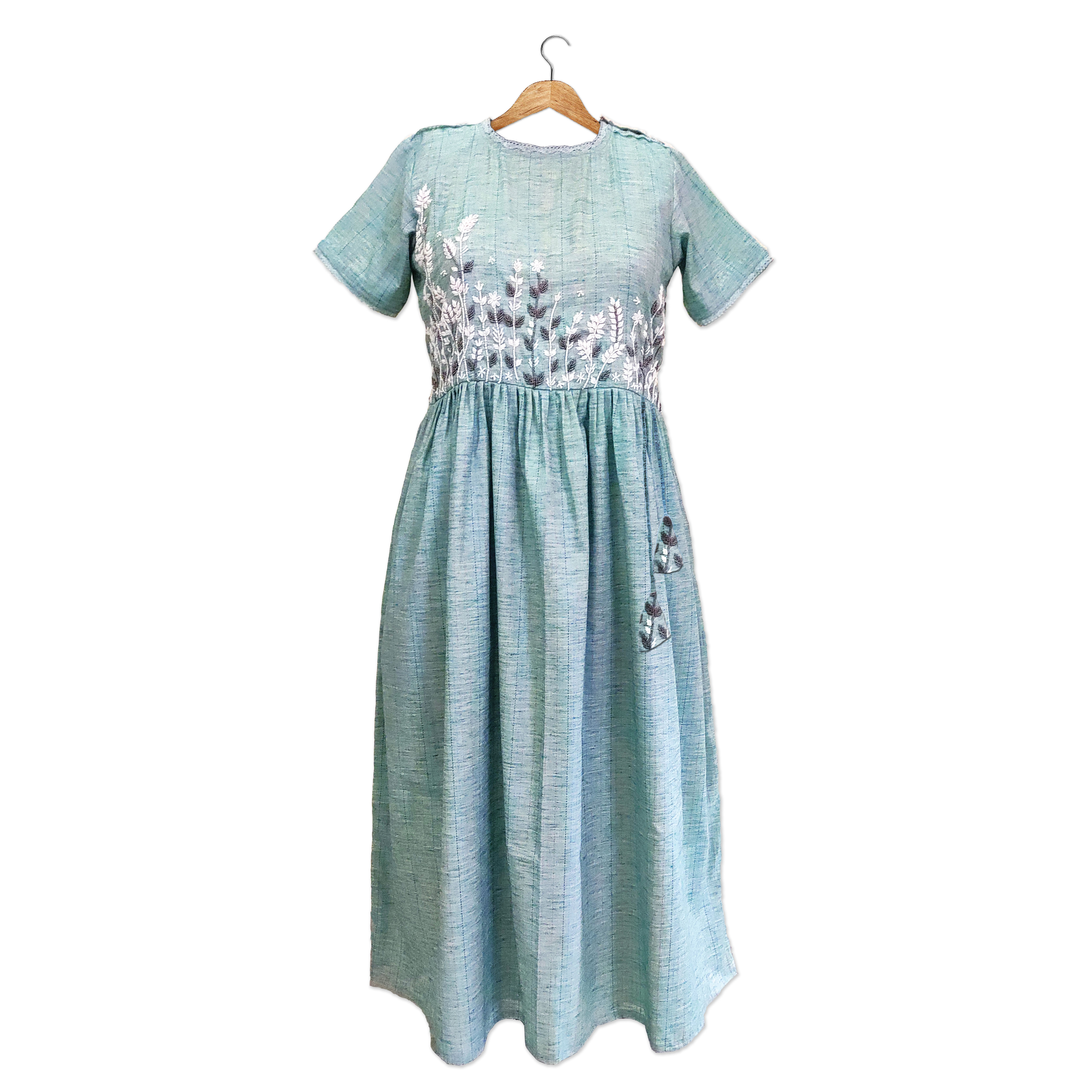 Sky Blue Embroidered Dress