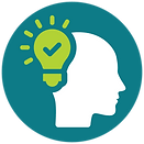 silhouette of person with idea lightbulb