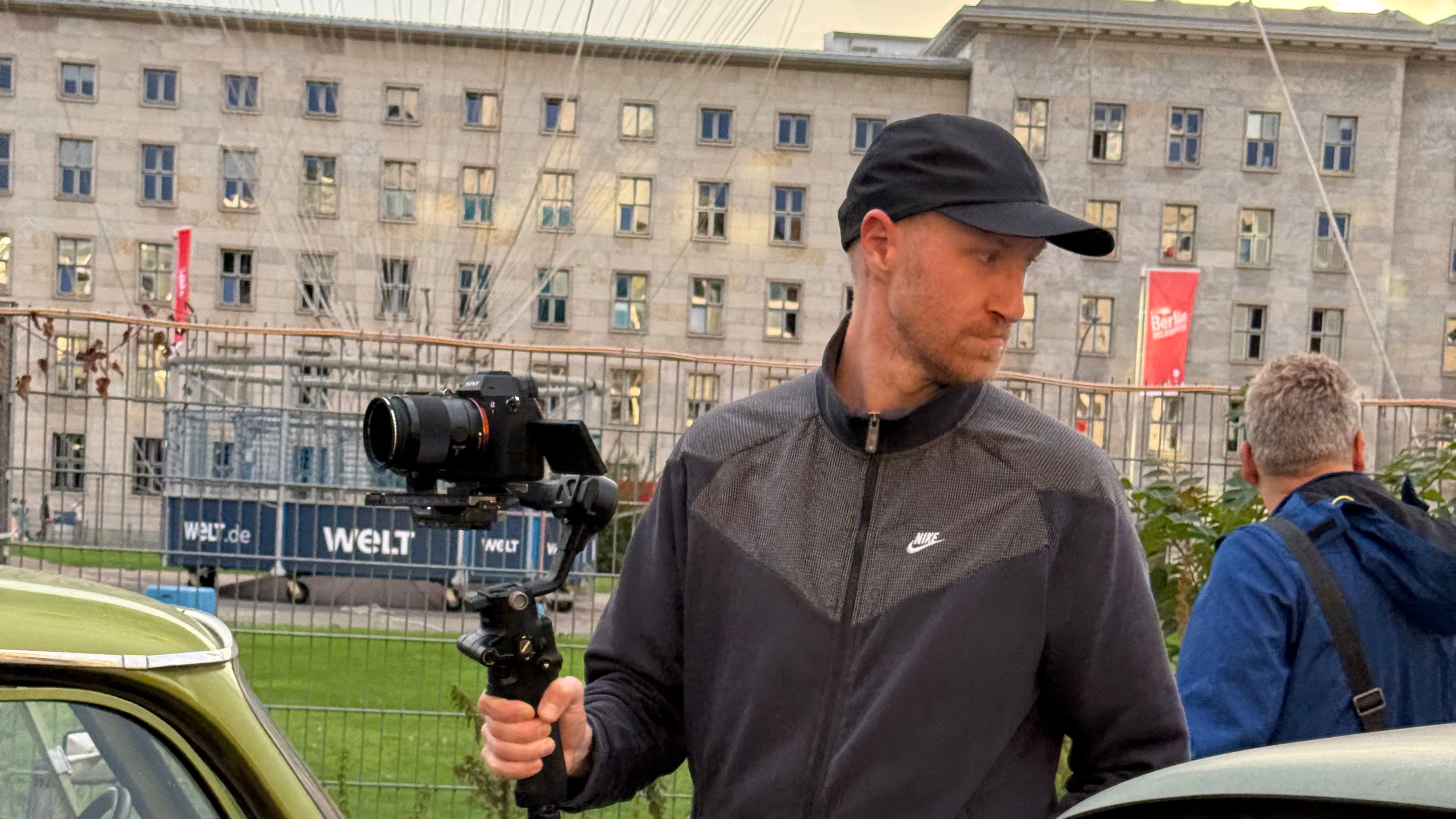Videographer filming the Nutri Summit programme at TrabiWorld Berlin