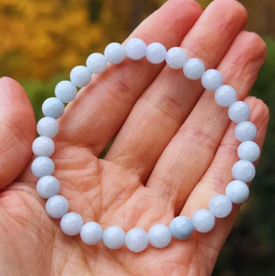 Thumbnail: Aquamarine 6mm Natural Stone Bracelet Calmness and Intuition Crystal Jewelry