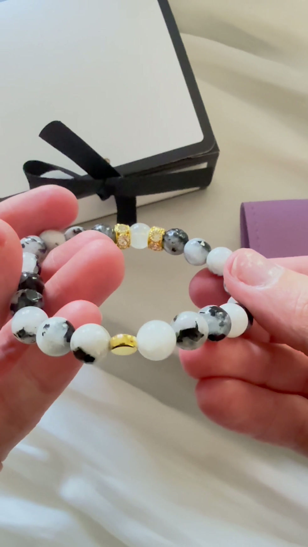 Thumbnail: Moonstone 8mm Natural Stone Bracelet Intuition and Emotional Balance Crystal