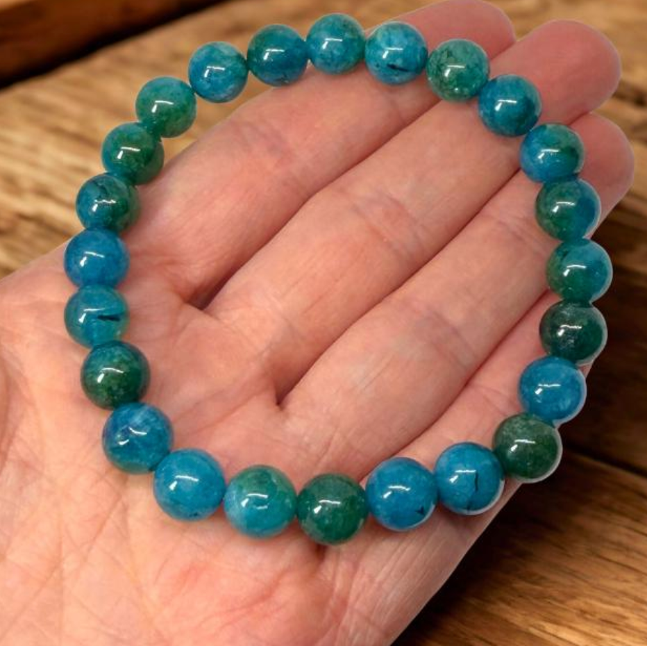 Thumbnail: Blue Apatite 8mm Natural Stone Bracelet Intuition and Clarity Crystal Jewelry