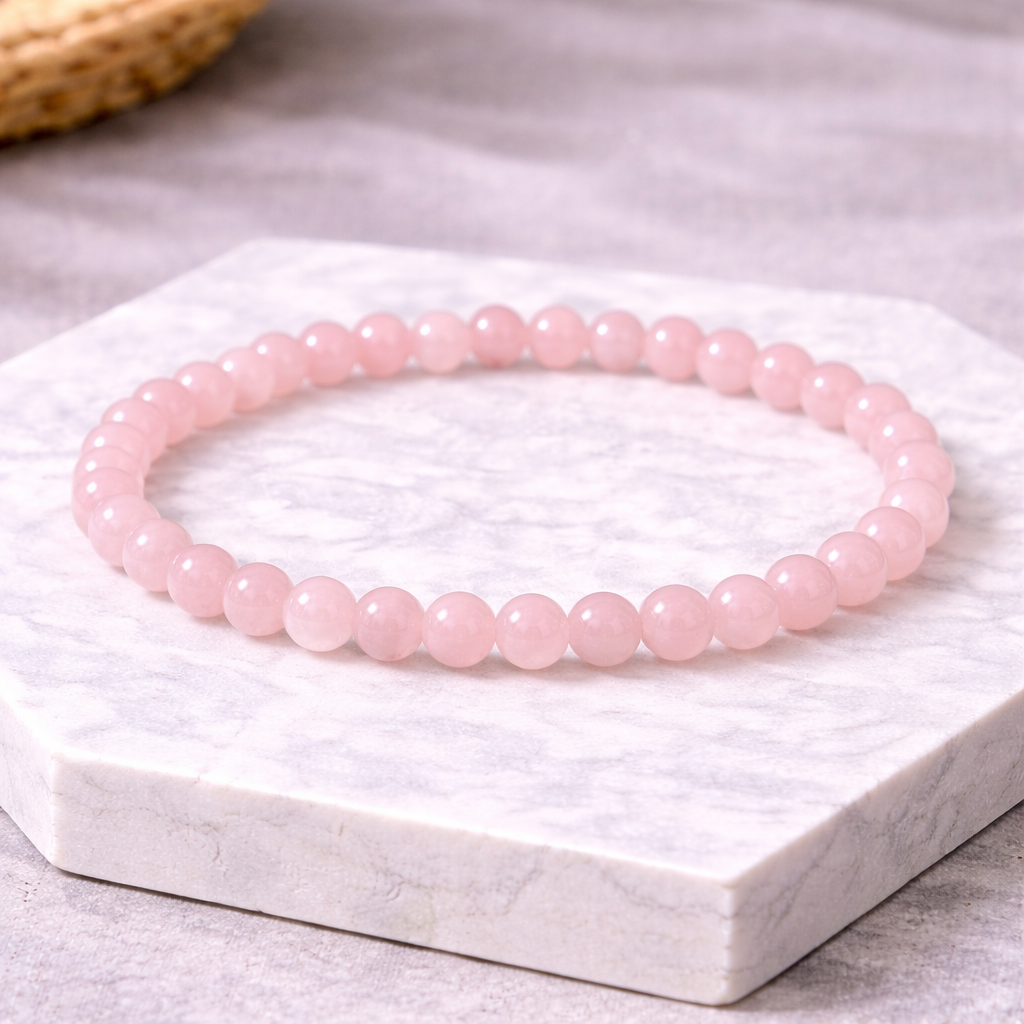 Rose Quartz 6mm Natural Stone Bracelet Self Love and Emotional Healing Jewelry