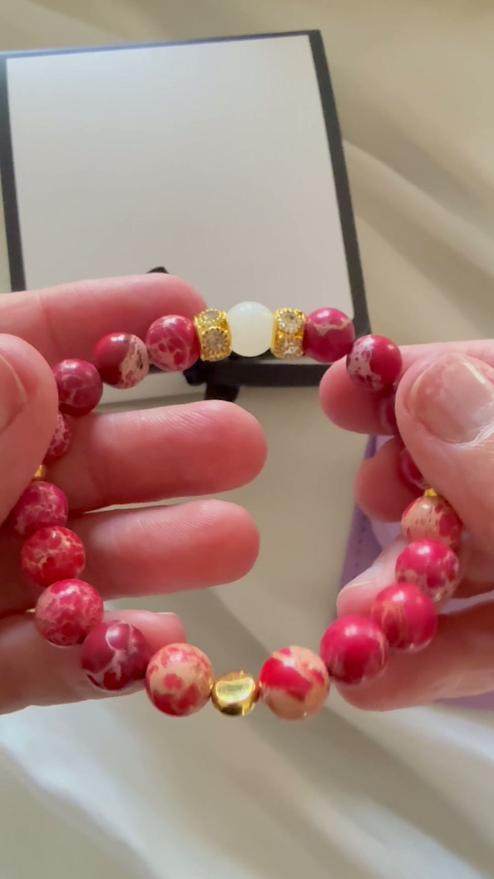 Thumbnail: Red Jasper Moonstone 8mm Natural Stone Bracelet Strength and Intuition Crystal