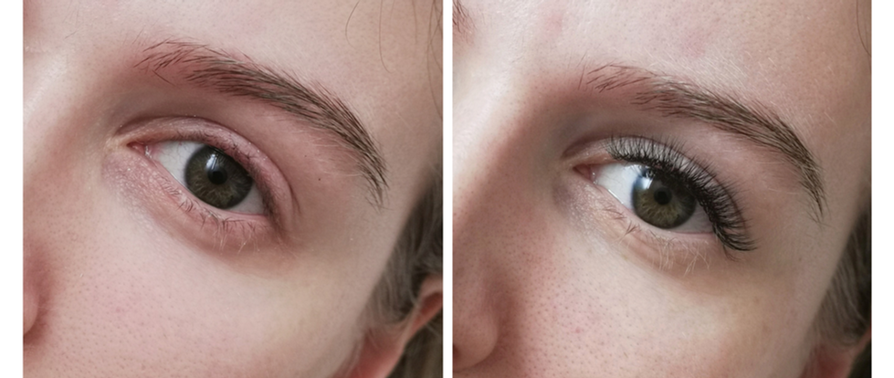 2D Fancy Lash Extensions Look before and after