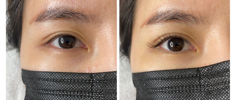 Classic Natural Lash Extensions Look before and after image 01