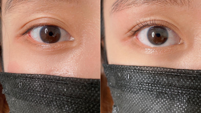 Lash lift with tint before and after - (top angle) 04