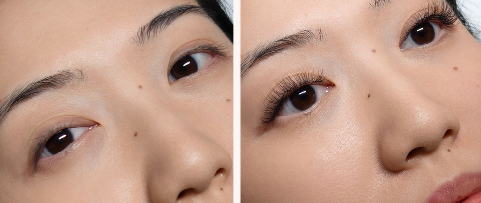 Voluminous Lash Extensions Look before and after 01