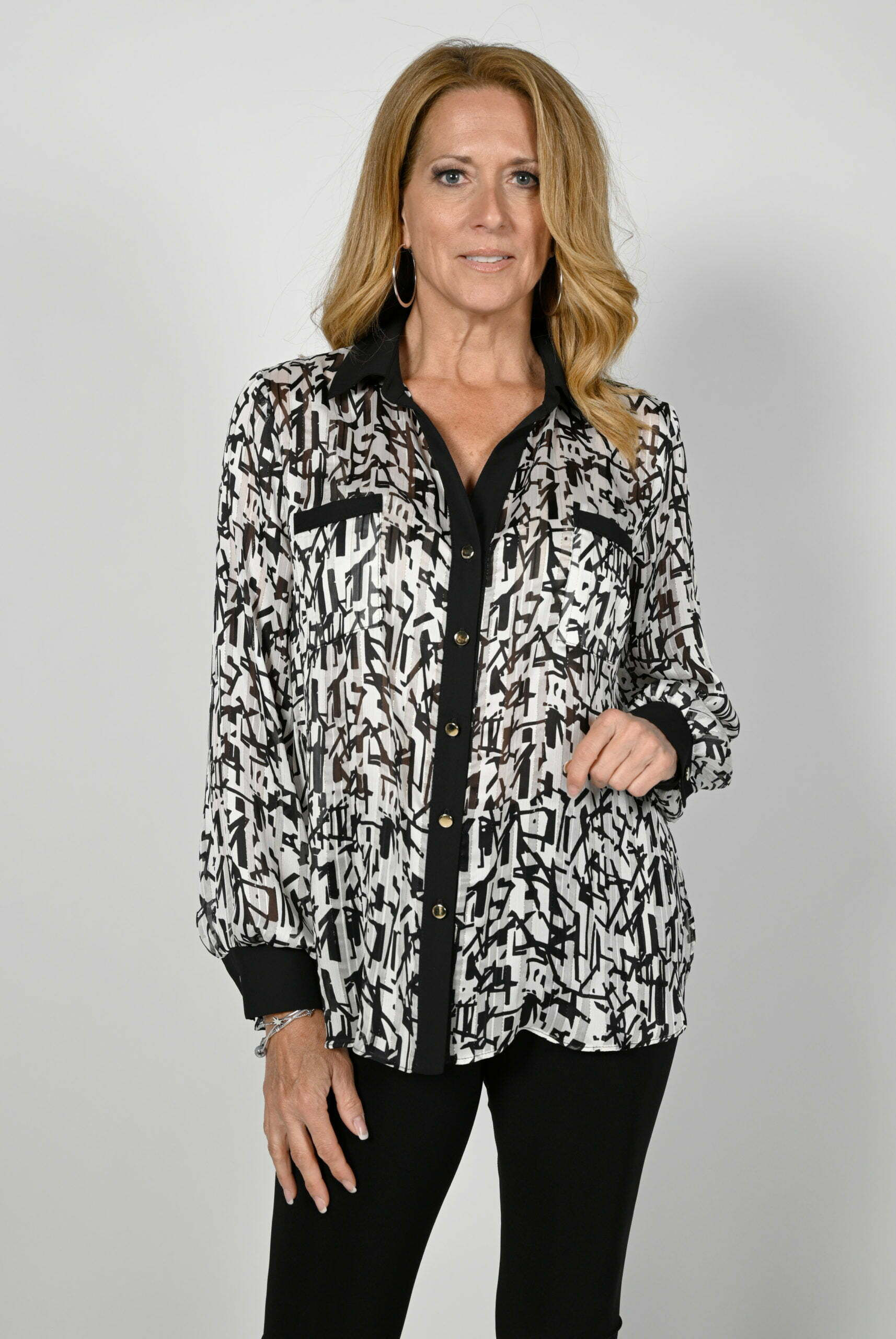 Frank Lyman Black and White Blouse