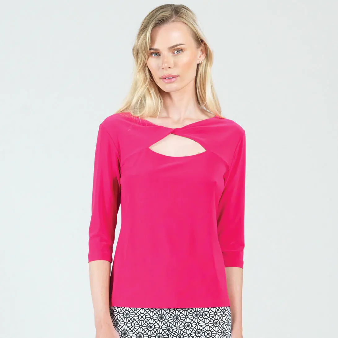 Clara Sunwoo Hot Pink Reversible Twist Top