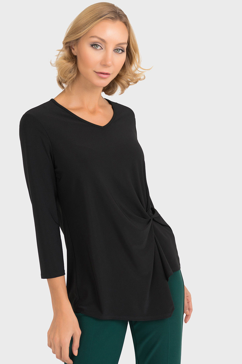 Joseph Ribkoff Black Ruched Top
