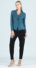 Clara Sunwoo Leather Knit Peacock Jacket