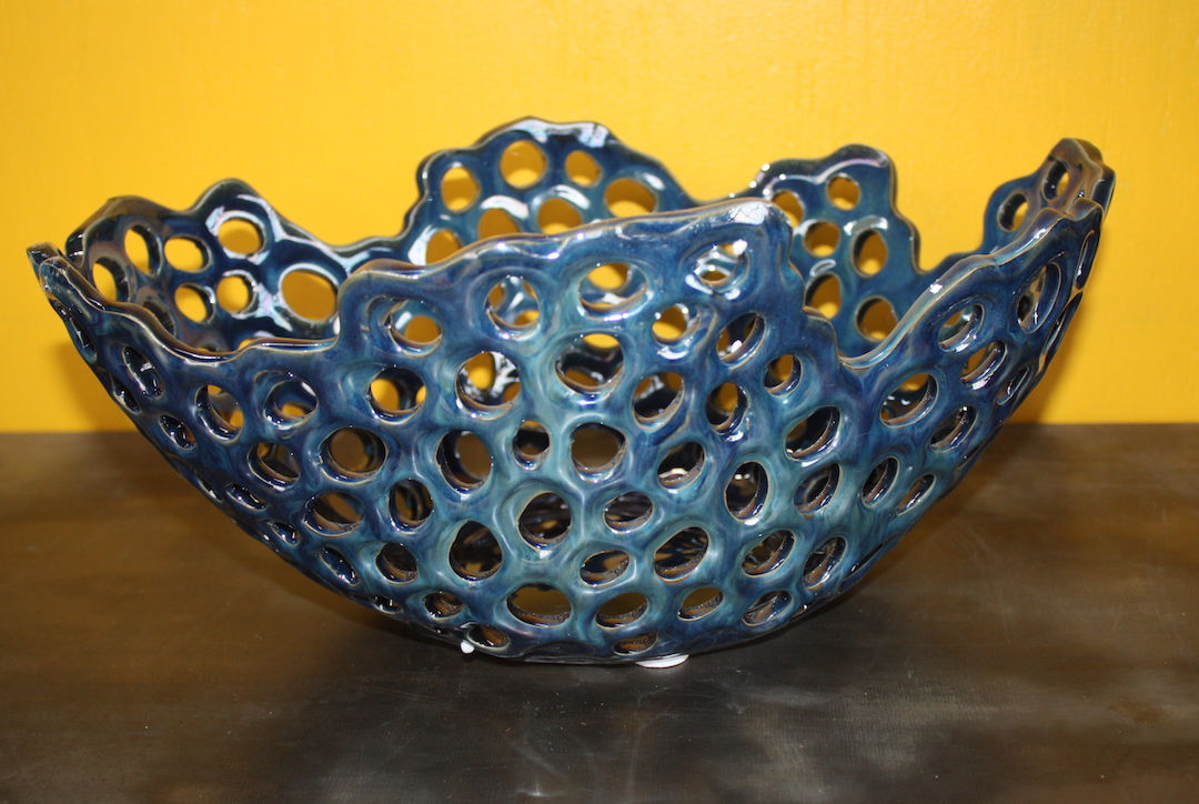 Navy Blue Honeycomb Bowl