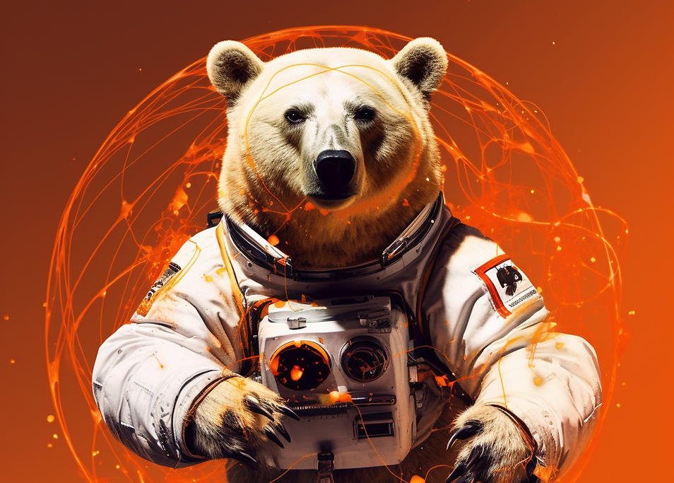 hyfabi2_a_floating_wise_brown_bear_in_space_behind_him_is_an_or_2abdefb3-a2c3-4d5f-9cef-69