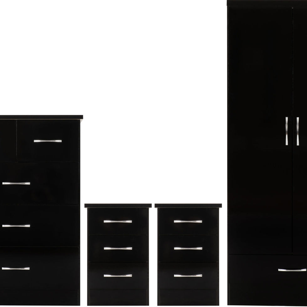 Nevada 2 Door 1 Drawer Wardrobe Bedroom Set