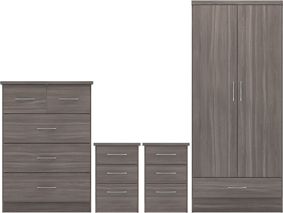 Nevada 2 Door 1 Drawer Wardrobe Bedroom Set