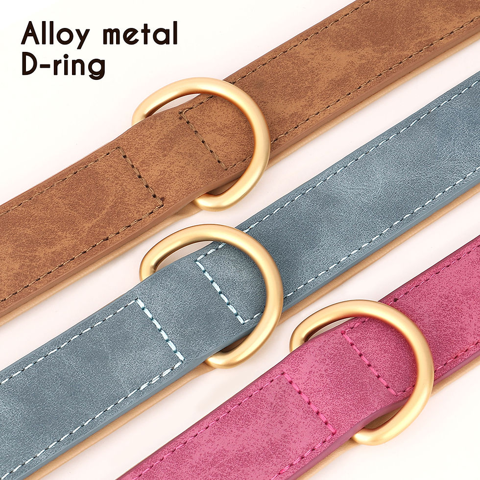Thumbnail: Leather Dog Collar Durable Dogs Collars Soft Padded Pet Pitbull Necklace Adjusta