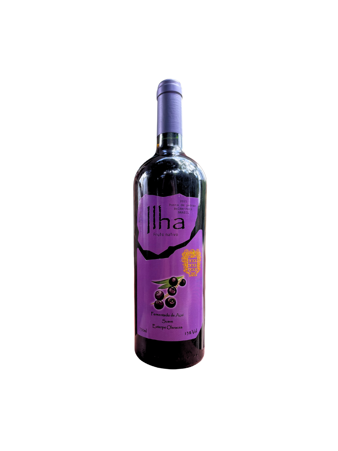 FermentadoTinto Suave Fino de açaí -750ml - Fruto Nativo