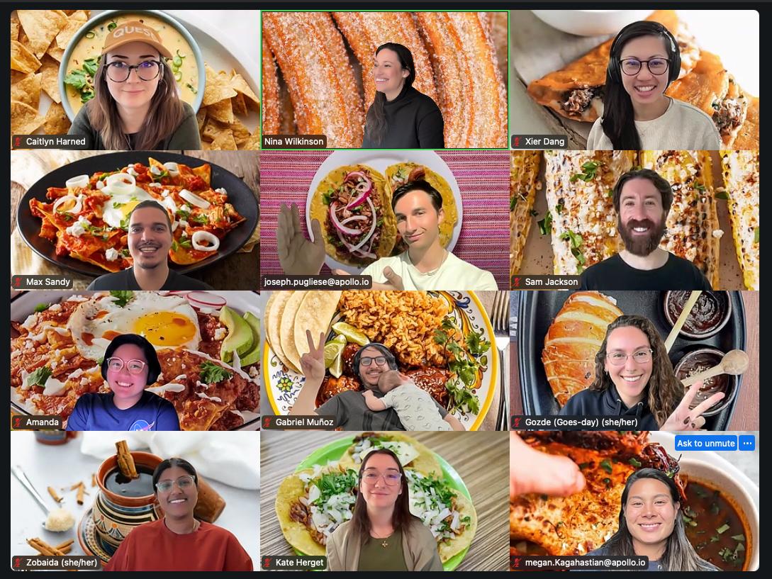 CSMs in an All Hands showing the food in Mexico City they're most excited to eat. 
