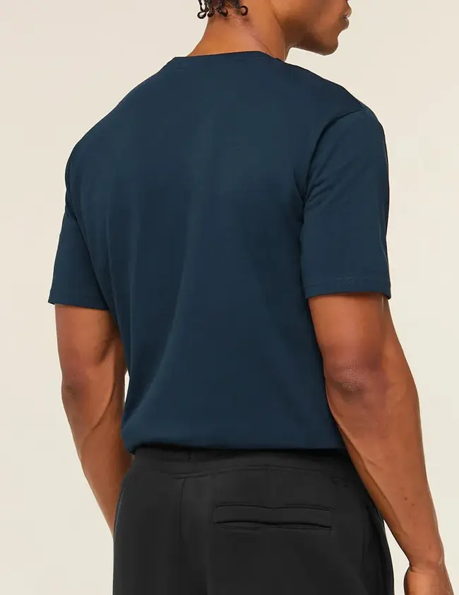 Camiseta tech modal azul — secagem rápida, costas, Enclave