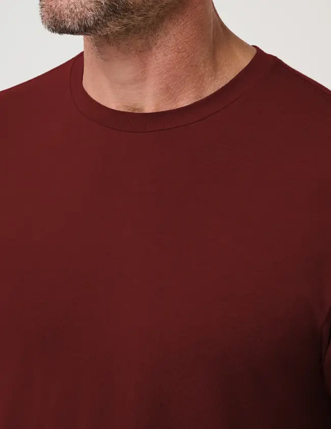Camiseta premium algodão egípcio bordo — vista detalhe, Enclave