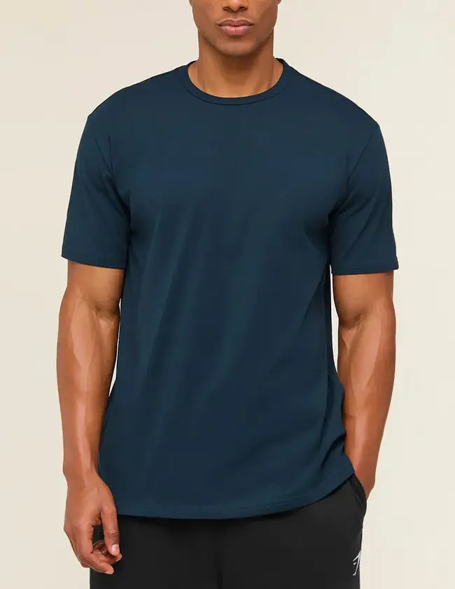 Camiseta tech modal azul — secagem rápida, frente, Enclave