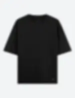 Camiseta oversized suedine preta — textura aveludada, Enclave
