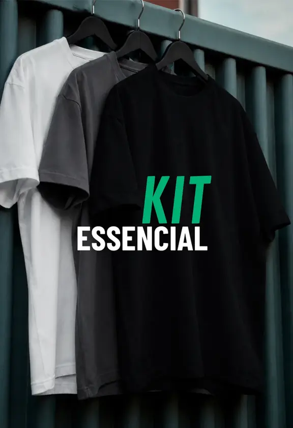 Kit essencial Enclave — camiseta básica algodão + oversized suedine