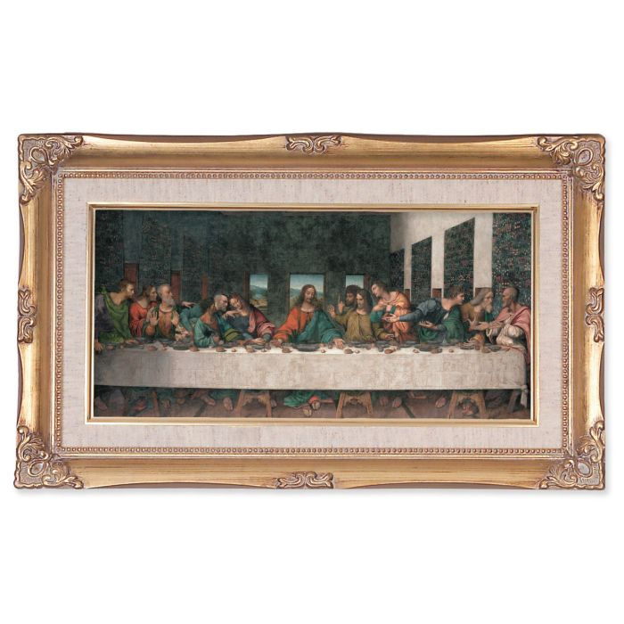 Last Supper (DaVinci) Deluxe Gold Framed Art | 11" x 18"