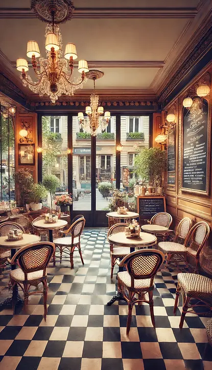 DALL·E 2024-11-08 11.58.51 - A beautiful scene of a French café with elegant details_ smal