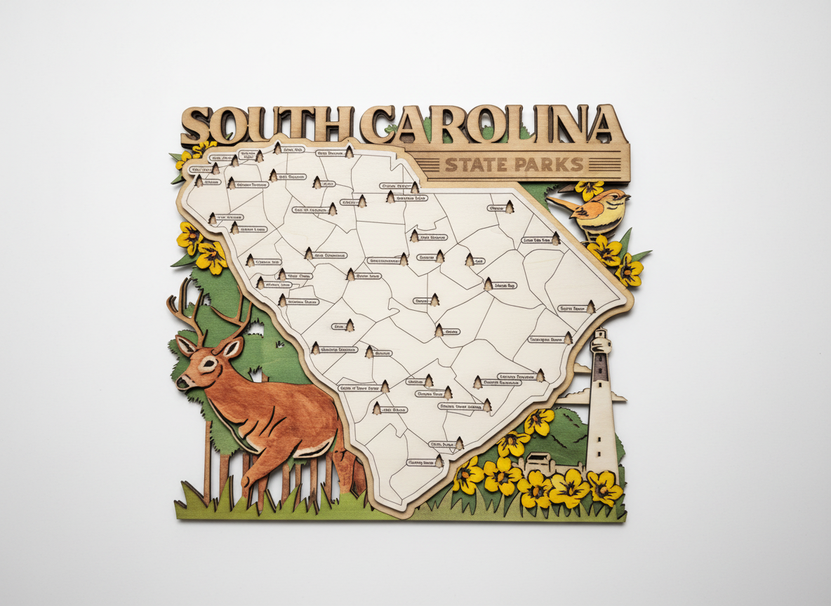 South Carolina State Park Travel Map