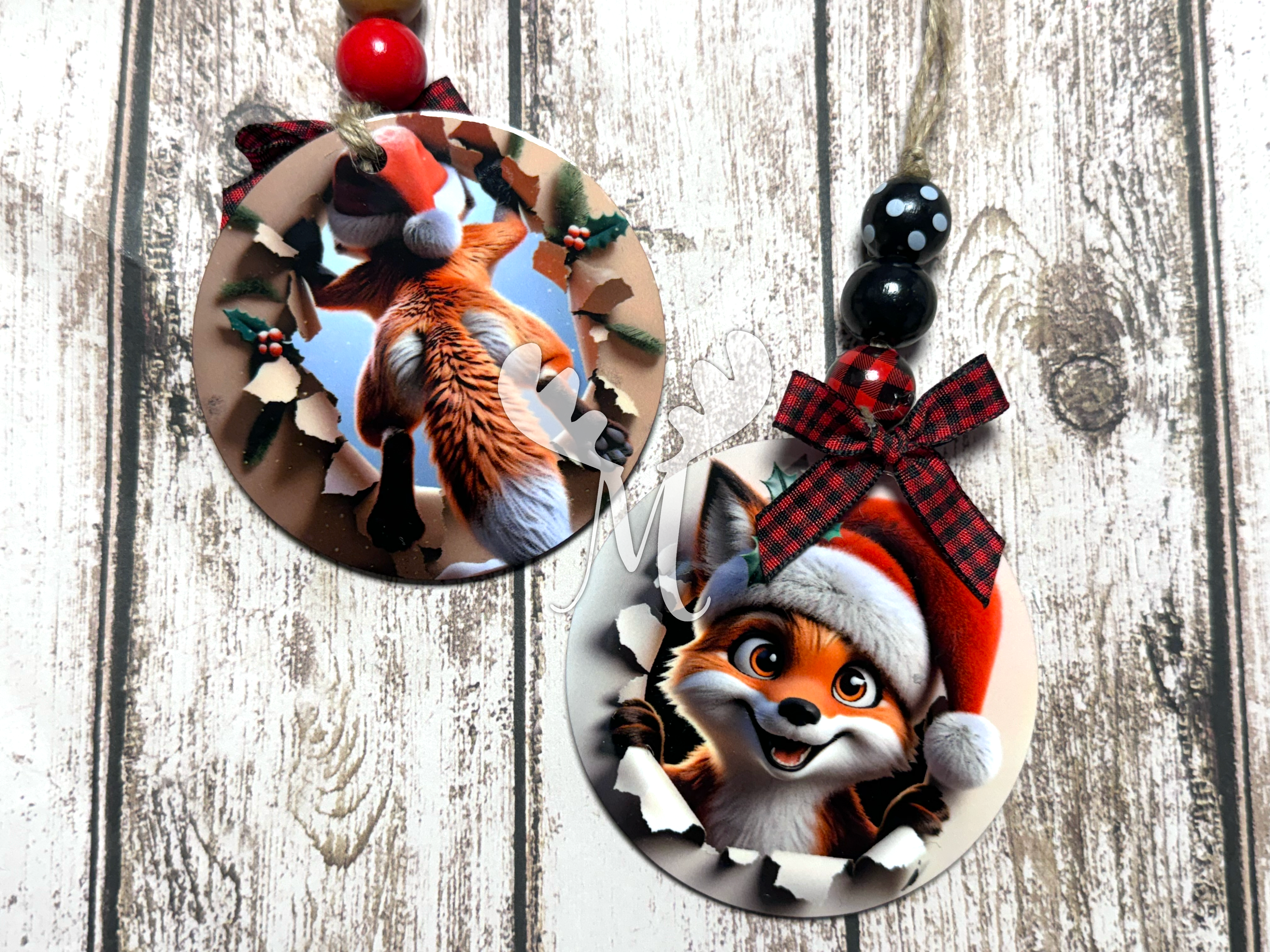 Fox 2-sided ornament