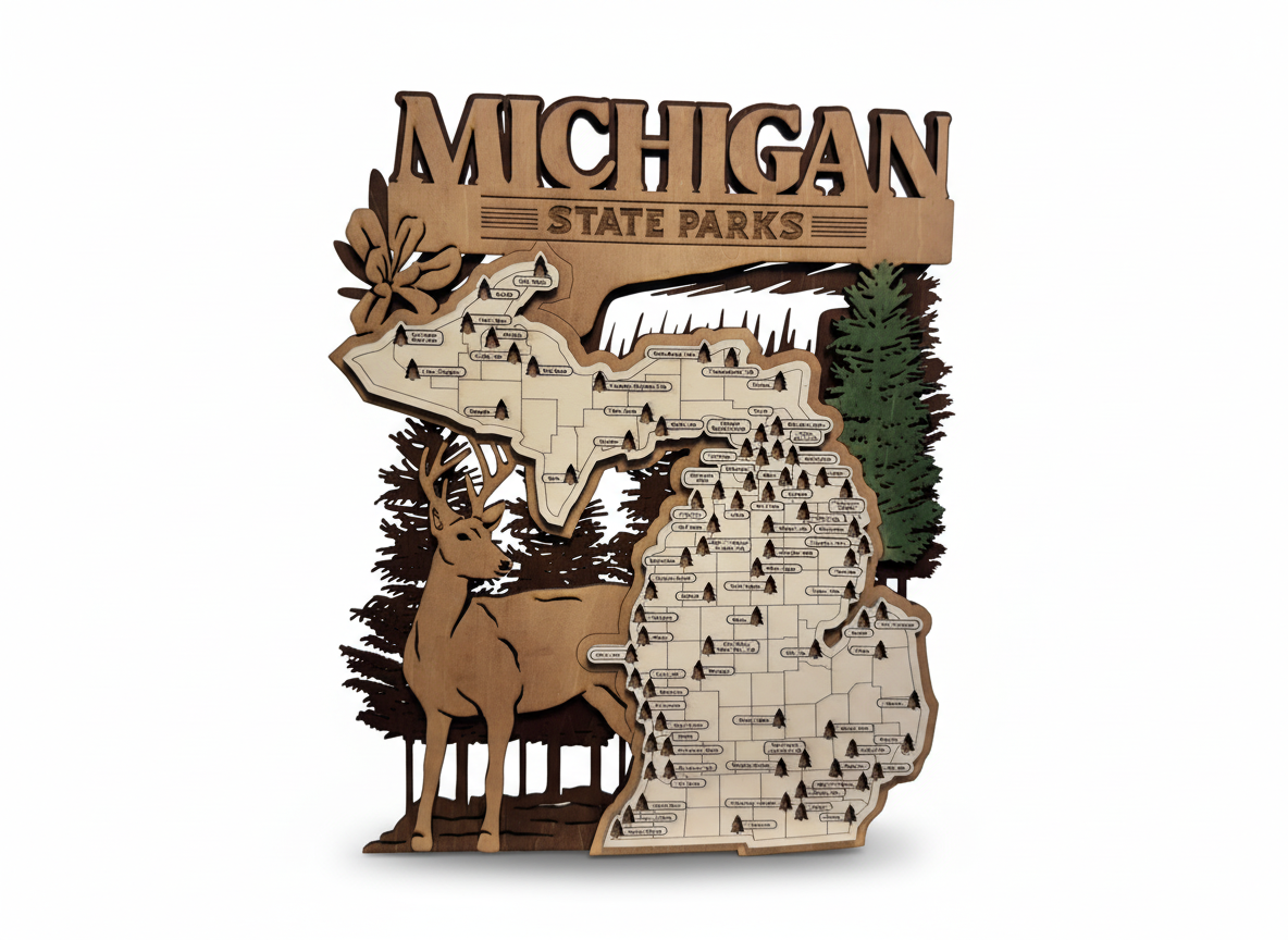 Michigan State Park Travel Map